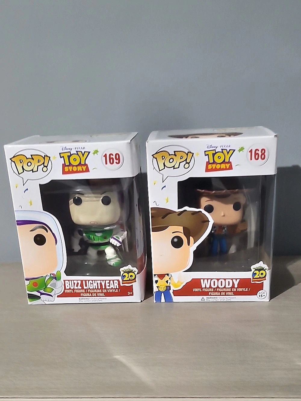 Funko Pop! Toy Story Buzz Lightyear #169 and Woody #168 Toy Story Figures #168 &